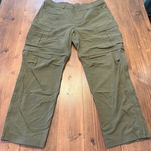 REI Co-Op Pants Mens 42x32 Green Sahara Convertible Cargo Stretch Outdoor Hiking